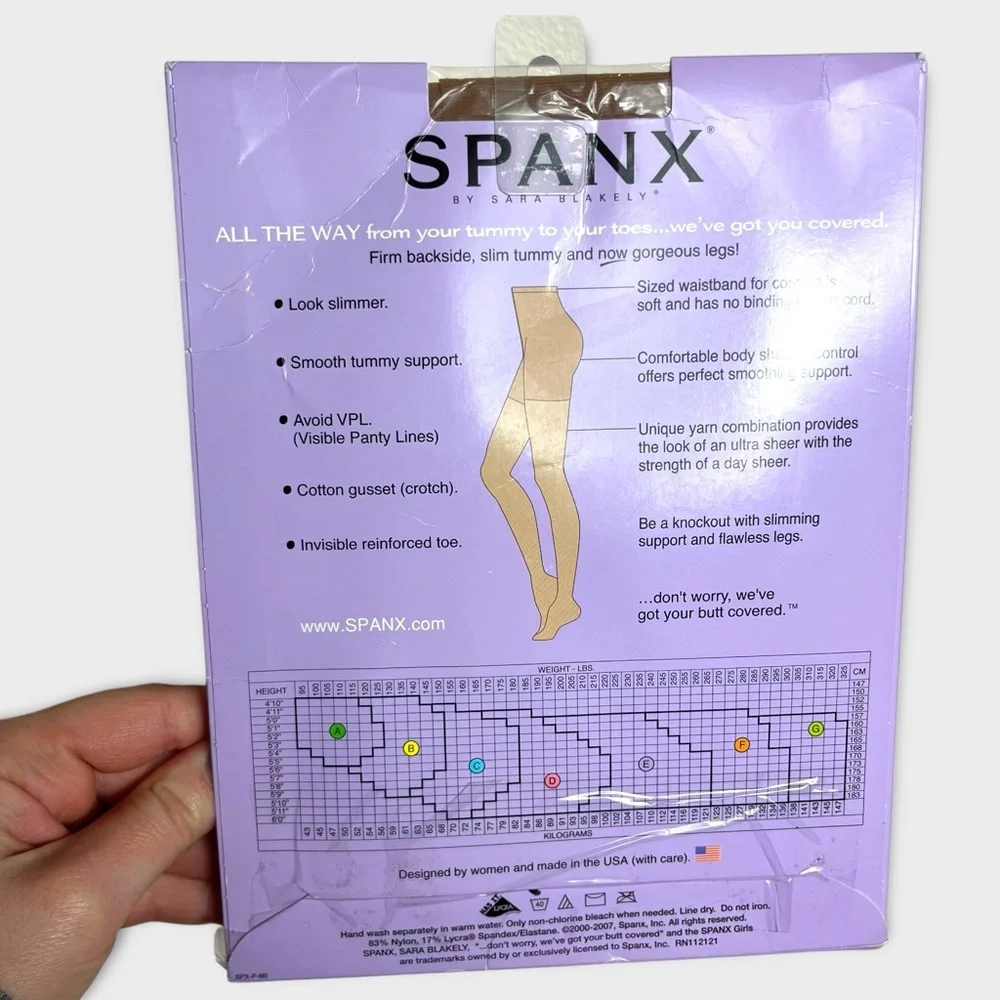 Spanx All The Way Nylons‎ Pantyhose Size E Nude 1 Medium Control Shaping Support